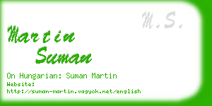 martin suman business card